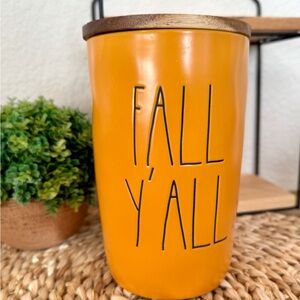 Rae Dunn Fall Y'all Orange Ceramic Canister